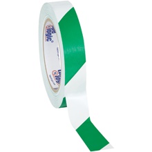 Green/White (3 Pack) Tape Logic® Striped Vinyl Safety Tape