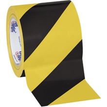 Black/Yellow Tape Logic® Striped Vinyl Safety Tape
