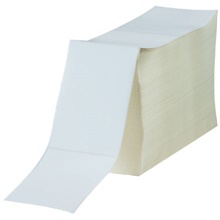White Fanfold Thermal Transfer Labels
