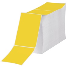 Yellow Direct Thermal Label Fanfold