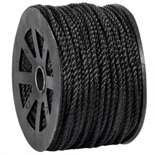 3/8", 2 Black Twisted Rope