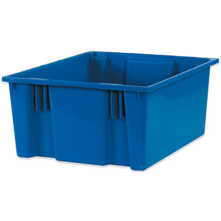 20 <span class='fraction'>7/8</span> x 18 <span class='fraction'>1/4</span> x 9 <span class='fraction'>7/8</span>" Blue Stack & Nest Containers