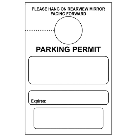 parking permit tag, pack of 100